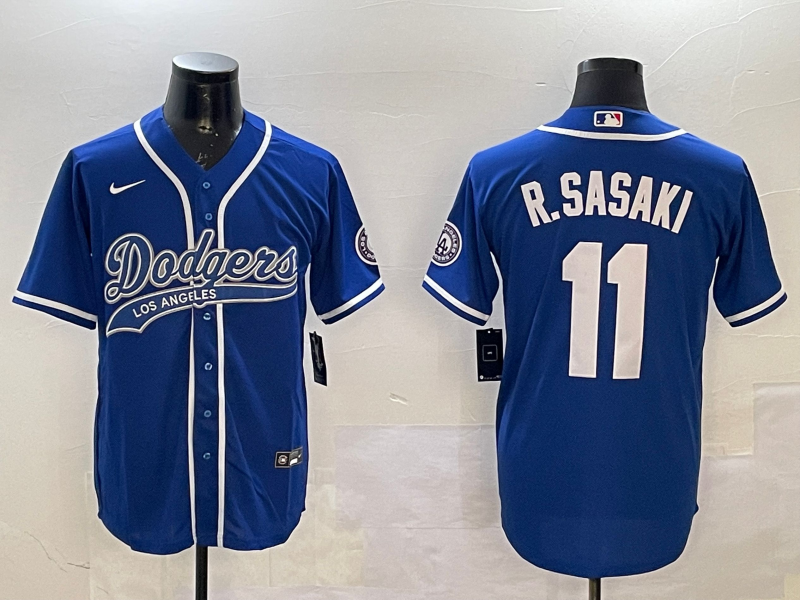 Men Los Angeles Dodgers #11 R Sasaki blue 2025 MLB nike jersey style 17->los angeles dodgers->MLB Jersey